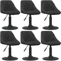 vidaXL Eetkamerstoelen 6 st draaibaar fluweel zwart