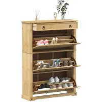 vidaXL Schoenenkast Corona 99x32x138 cm massief grenenhout