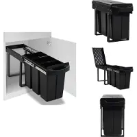 vidaXL Uittrekbare Vuilnisbak - Uittrekbare Vuilnisbakken - Vuilnisbak - Vuilnisbakken - Inbouwprullenbak uittrekbaar soft-close 36 L