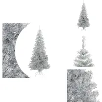 vidaXL Kunstkerstboom met standaard, zilver, 210 cm, PET - Kerstbomen