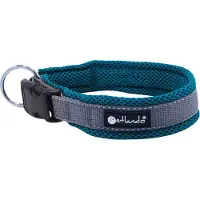 Petlando Hondenhalsband Outdoor Grijs&Petrol - Klikhalsband - Xxl 60-65x4 Cm