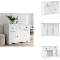 vidaXL Dressoir - Dressoirs - Kast - Dressoirkast - Dressoir BODO 115,5x44x80 cm massief grenenhout wit