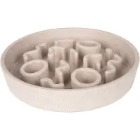 District 70 BAMBOO Slowfeeder - Stijlvolle anti-schrok voerbak voor katten – Merengue - Ø13 cm - Merengue Ø13 cm