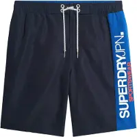 Superdry Gerecyclede Sportswear Boardshort met Logo - 48 cm Blauw Grootte: L