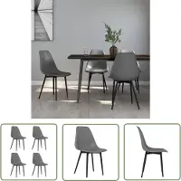 The Living Store Living Store Eetkamerstoelen, 4 stuks, grijs, PP (polypropyleen)
