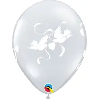 Qualatex - Ballonnen 11 inch Diamond Clear Love Doves 25 stuks