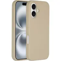 Accezz Liquid Silicone Backcover met MagSafe voor de Apple iPhone 16 - Stone