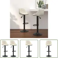 The Living Store Living Store barkruk, 2 stuks, crème kleurig, fluweel