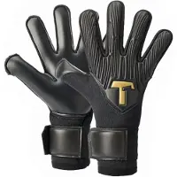 T1tan Rebel 2.0 Black-out Junior Goalkeeper Gloves With Finger Protection Zwart 5 Kinderen