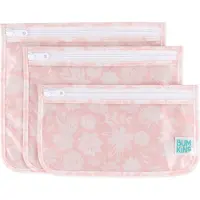 BUMKINS Clear Front Travel Bags - Reistasjes met Doorzichtig Venster - Set van 3 in 3 Formaten - Toilettasje, Make-up Etui en Reis Organizer - Met Rits - Waterdicht - Lace Kant - Roze