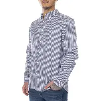 Lacoste Regular Fit Overhemd donkerblauw, Gestreept