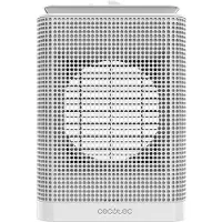 Cecotec 05309, Elektrische keramische verwarming met ventilator, voor binnen gebruik, geschikt voor plaatsing op de vloer, met tafelstandaard, roestvrij staal, wit, 1500 W