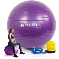 Mobiclinic Anti-puncture Pilates 65cm Inflator Ball Paars