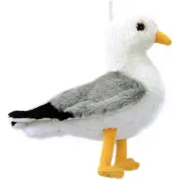 Merkloos Creation pluche zeemeeuw knuffeldier - grijs/wit - met geluid - 20 cm - Vogel knuffels