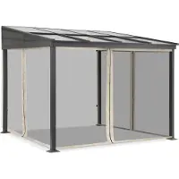 Garden Point Aluminium terrasoverkapping 3 x 3 m Tarragona met beige muskietennet