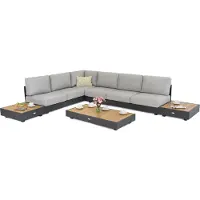 Garden Point Aluminium tuinmeubelset met hoekbank Trapani