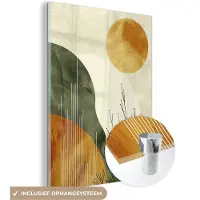 MuchoWow Glasschilderij 120x160 cm - Schilderij acrylglas - Abstract - Landschap - Zon - Kunst - Foto op glas - Muurdecoratie woonkamer - Wanddecoratie slaapkamer - Schilderijen