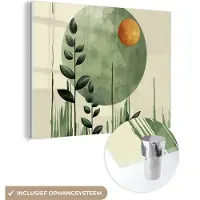 MuchoWow Glasschilderij 40x30 cm - Schilderij acrylglas - Abstract - Natuur - Kunst - Zon - Modern - Foto op glas - Muurdecoratie woonkamer - Wanddecoratie slaapkamer - Schilderijen