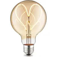 Home Sweet Home Ledfilamentlamp Globe Hart - Amber - D9,5cm - Dimbaar - Warm Wit - E27 - 4w