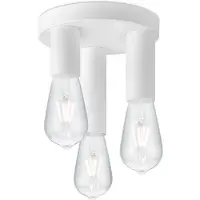 Home Sweet Home Moderne LED Plafondlamp Marna - Wit - Rond - 19/19/16.5cm - geschikt voor E27 fitting - 3 lichts Plafondlamp gemaakt van metaal