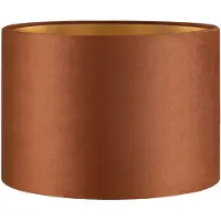 Home Sweet Home Fluweel - Velvet Lampenkap - Cilinder - Bruin + goud - Luxe stijl - ø30 x 20 cm - E27 fitting - voor tafellampen en Pendellamp - voor woonkamer en eetkamer