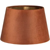 Home Sweet Home Fluweel - Velvet Lampenkap - Conisch - Bruin + goud - Luxe stijl - ø20 x 13 cm - E27 fitting - voor tafellampen - voor woonkamer en eetkamer