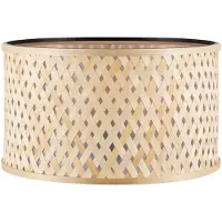Home Sweet Home Bamboo Lampenkap - Cilindrisch - Beige - Boheemse stijl - ø40 x 22 cm - E27 fitting - Ontworpen voor Staande Lampen en Pendellamp - Ontworpen voor woonkamer en eetkamer