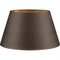 Home Sweet Home Fluweel - Velvet Lampenkap - Conisch - Grey + goud - Luxe stijl - ø30 x 17 cm - E27 fitting - voor tafellampen - voor woonkamer en eetkamer