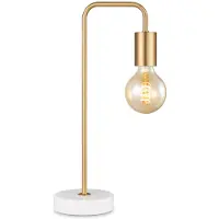 Home Sweet Home Moderne Gold Tafepllam - 20.3 x 10 x 40 cm - Ontworpen voor gebruik in slaapkamers en studeerkamer - met Schakelaar - E27 Bedlamp - Lichtbron niet inbegrepen
