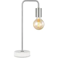 Home Sweet Home Moderne Zandnikkel Tafellamp - 20.3 x 10 x 40 cm - Ontworpen voor gebruik in slaapkamers en studeerkamer - met Schakelaar - E27 Bedlamp - Lichtbron niet inbegrepen