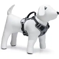 Beeztees Hondentuig Safety Gear Parinca Premium Y-Tuig - Hondenharnas - LED - Nylon - Zwart - 38-51cmx15mm