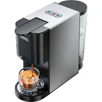 HiBREW H3A 5 in 1 Koffiezetapparaat, 19 Bar Druk, Koud/Warm-modus, 1000ml Watertank, Energiebesparing & Anti-DroogBescherming - Zilver