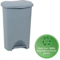 Addis Pedaalemmer - Prullenbak - Afvalbak - 50 liter - 100% Gerecycled materiaal – Voetpedaal - Grijs