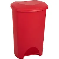Addis Pedaalemmer - Prullenbak - Afvalbak - 50 liter – Voetpedaal - Rood