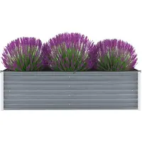 vidaXL Plantenbak verhoogd 160x40x45 cm gegalvaniseerd staal grijs