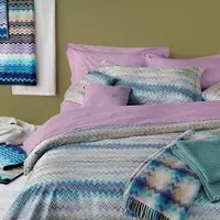Missoni Dekbedovertrek John Turquoise Multicolor Katoen-240 x 200 / 220 cm | Lits-Jumeaux