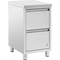 Expondo RVS werkkast - 2 lades - 50 x 60 cm -