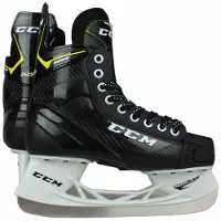 CCM - Supertacks 9366 - IJshockeyschaatsen - Schaatsen Kinderen - Zwart - Verstevigde Support & RVS Speedblade - Regular Fit - Maat EU 35