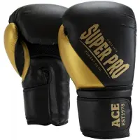 Super Pro Combat Gear ACE (kick)bokshandschoenen Zwart/Goud 12oz