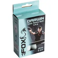 FOX Darwin 3 Star Tafeltennisballen (6-pack) Wit
