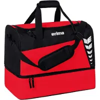 Erima Six Wings (Medium) Sporttas Met Bodemvak - Rood / Zwart | Maat: M