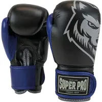 Super Pro Combat Gear Bokshandschoenen Kids Wolf - Zwart/Blauw - 4 oz