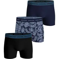 Björn Borg cotton stretch boxershorts 3-pack – zwart, donker & bladerenprint