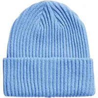 Pieces Beanie van ribtricot met omslag, model 'HEXO'