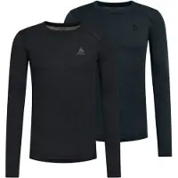 Odlo Active Warm Eco Thermoshirt Heren Longsleeve – 2-pack – Maat XXL – Donkerblauw & Zwart