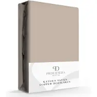 Primaviera Deluxe Topper Hoeslaken Satin Taupe Satijn-160 x 200 cm