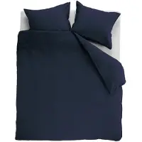 Ambiante Dekbedovertrek Cotton Uni Dark Blue Katoen-240 x 200 / 220 cm | Lits-Jumeaux