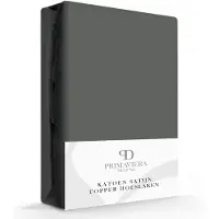 Primaviera Deluxe Topper Hoeslaken Satin Anthracite Satijn-140 x 200 cm
