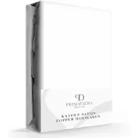 Primaviera Deluxe Topper Hoeslaken Satin White Satijn-90 x 200 cm