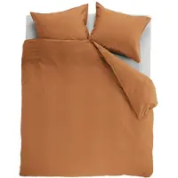 Ambiante Cotton Uni dekbedovertrek - Effen - Eenpersoons - 140x200/220 cm - Oranje